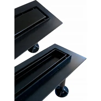 Odvodňovací žlab Lineární odtok 60 cm ABS nízký, nízká stavební výška M04B 2v1 ČERNÝ