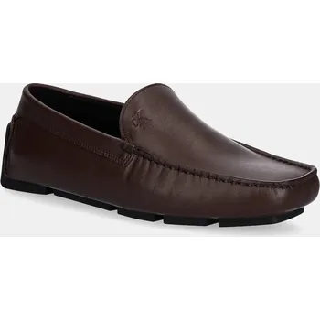 Dámská obuv Kožené mokasíny Calvin Klein DRIVER LTH HM0HM01864 hnědá 88X, EUR 44