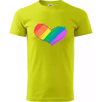 Srdce čmárané - Klasické pánské triko vyšší gramáže - S ( Limetková )