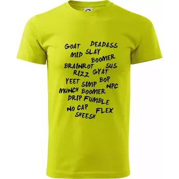 Generace Z - Gen Z slovník - Klasické pánské triko vyšší gramáže - S ( Limetková )