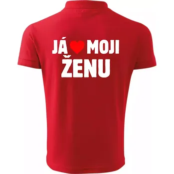 Pánská košile Já miluju svojí ženu - Polokošile pánská Pique Polo 203 - 3XL ( Červená )
