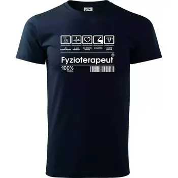 Pánské tričko Čárový kód - Fyzioterapeut - Triko extra velké (5-8XL) - 8XL ( Námořní modrá (velmi tmavá - téměř černá) )