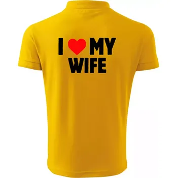 Pánská košile I love my wife - Polokošile pánská Pique Polo 203 - M ( Žlutá )