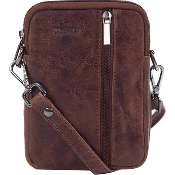 Módní doplněk SEGALI Kožená taška přes rameno/kapsa na opasek Segali SG-26032 hnědá