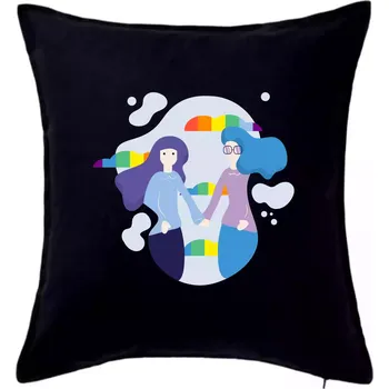 Polštář LGBT holky - Polštář 50x50 - 50x50 - Pouze potah ( Černá )
