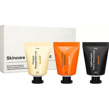 Kosmetická sada Beviro Skincare Discovery Set - Cestovní sada pro kompletní péči o pleť s mycím gelem, elixírem a krémem
