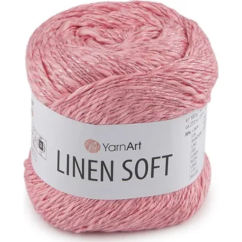 Pletací příze Linen Soft 100 g, barva 4 (7322) růžová světlá