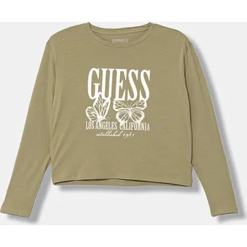 Chlapecké tričko Dětské tričko s dlouhým rukávem Guess zelená barva, J5YI32 K6YW4 J5YI32.K6YW4.9BYA 91X, vel. 125-135