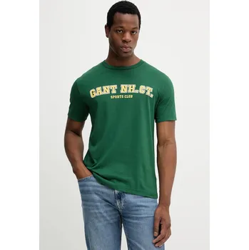 Bavlněné tričko Gant 2003345 zelená 77X, vel. M
