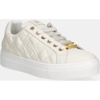 Dámské tenisky Kožené tenisky Elisabetta Franchi béžová barva, F4A9-E0357 F4A9.E0357 02X, EUR 38