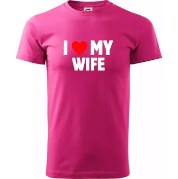 I love my wife - Klasické pánské triko vyšší gramáže - L ( Purpurová )