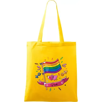 Nákupní taška Pride vlajka - Taška bavlněná - 42 x 38 cm ( Žlutá )