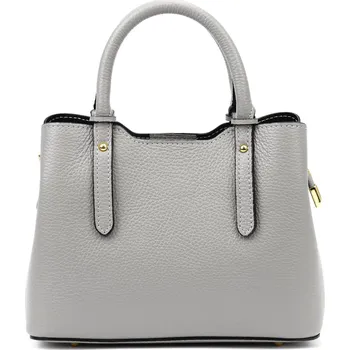 Kabelka Kožená kufříková kabelka Luka 24-087 šedá