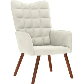 Křeslo vidaXL Relaxační křeslo krémově samet