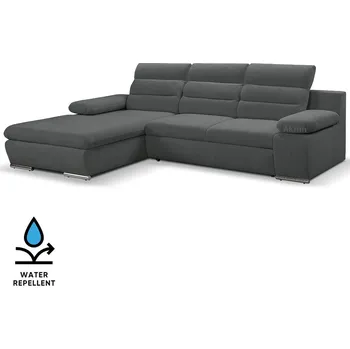 Sedací souprava Sedací souprava GRECO MINI | 185x278 cm | LEVÁ | 97 tmavě šedá WATER REPELLENT | rozkládací + úložný prostor