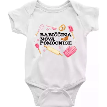 Kojenecké oblečení Babiččina nová pomocnice - pečení - Body kojenecké s krátkým rukávem - Krátký r. 12-18 měs ( Bílá )