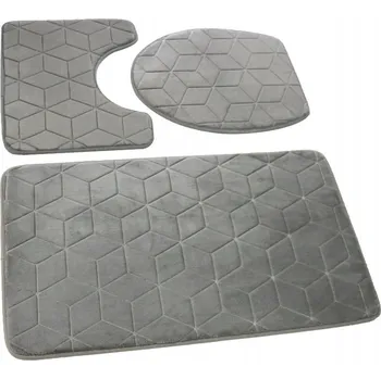 Koupelnová předložka Koupelnové předložky šedé protiskluzové 3 ks