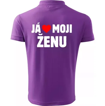 Pánská košile Já miluju svojí ženu - Polokošile pánská Pique Polo 203 - 3XL ( Fialová )
