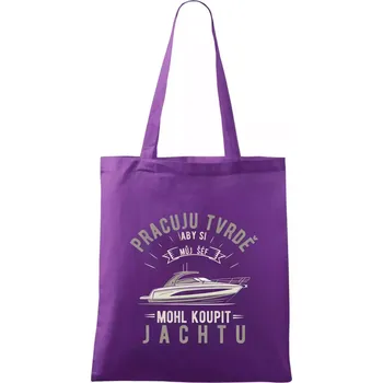 Pracuju tvrdě aby si můj šéf mohl koupit jachtu - Taška bavlněná - 42 x 38 cm ( Fialová )