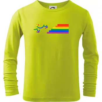 Chlapecké oblečení Gay symbol duha - Triko dětské Long Sleeve - 146 cm/10 let ( Limetková )
