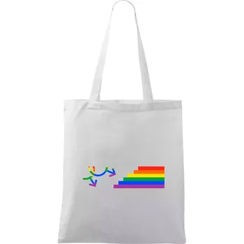 Gay symbol duha - Taška bavlněná - 42 x 38 cm ( Bílá )