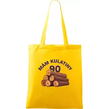 Mám kulatiny 90 - Taška bavlněná - 42 x 38 cm ( Žlutá )