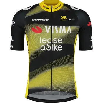 cyklistický dres RAPIDGEAR Cyklistický dres s krátkým rukávem - VISMA TDF25 REPLICA JERSEY - žlutá/černá 2XL