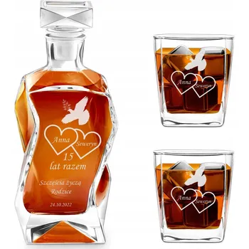 Sklenice Karafa 2 Sklenice na whisky s gravírováním Dárek k výročí pro manžela