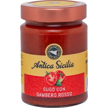 Omáčka Antica Sicilia Rajčatová omáčka s červenými krevetami (Sugo con Gambero Rosso) 280g
