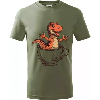 Tea rex - Tričko dětské bavlněné - 134 cm/8 let ( Khaki )