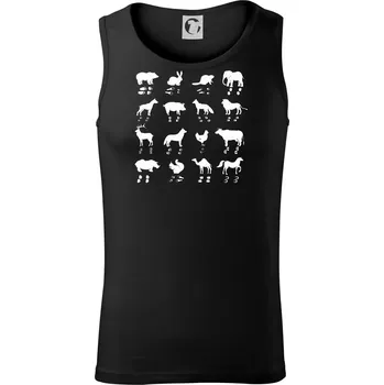 Zvířecí stopy s obrázkem zvířete - stopy zvířat - Tílko pánské Core - 2XL ( Černá )