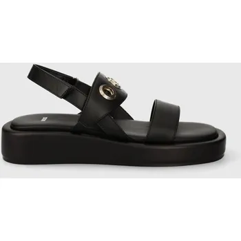 Dámské sandále Kožené sandály BOSS Scarlet dámské, černá barva, na platformě, 50513299 50513299.001 99X, EUR 41