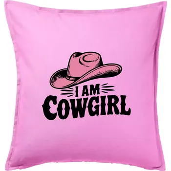 Polštář Iam cowgirl klobouk - Polštář 50x50 - 50x50 - Pouze potah ( Růžová )