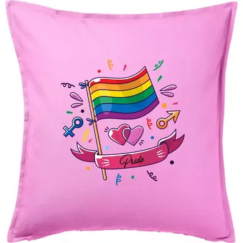 Polštář Pride vlajka - Polštář 50x50 - 50x50 - Pouze potah ( Růžová )