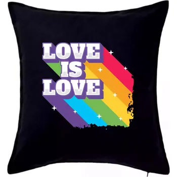 Polštář Love is love duha - Polštář 50x50 - 50x50 - Pouze potah ( Černá )