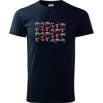 LGBT Vlajky - Triko extra velké (5-8XL) - 8XL ( Námořní modrá (velmi tmavá - téměř černá) )