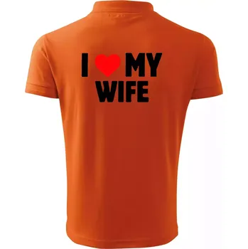 Pánská košile I love my wife - Polokošile pánská Pique Polo 203 - 4XL ( Oranžová )