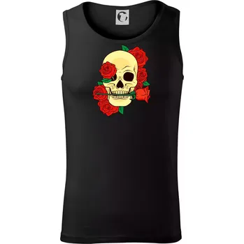 Lebka držící růži - Tílko pánské Core - S ( Černá )