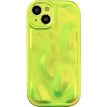 Pouzdro na mobilní telefon Pevný lesklý neonový silikonový kryt s ochranou fotoaparátu pro iPhone 14 Barva: Žlutá