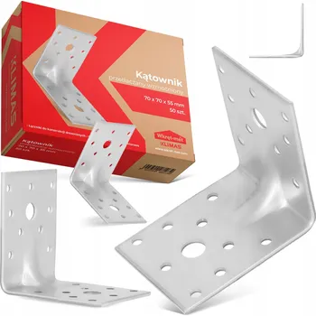 Úhloměr 50x TESAŘSKÝ ÚHELNÍK OCELOVÝ ZESÍLENÝ 70x70x55 SPOJOVACÍ PRVEK TRUHLÁŘSKÝ 1K