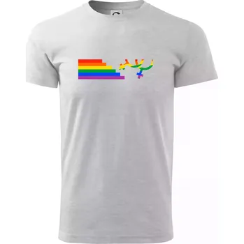 Lesby symbol duha - Triko extra velké (5-8XL) - 8XL ( Světlešedý Melír )
