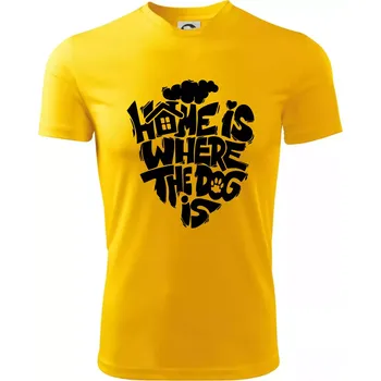 Chlapecké tričko Home is where the dog - Dětské triko sportovní (dresovina) - 122 cm/6 let ( Žlutá )