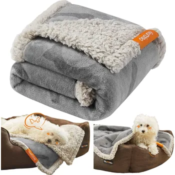 Pelíšek pro psa VODĚODOLNÁ DEKA PRO PSA KOČKU 203x152 PODLOŽKA ŠEDÁ VELKÁ MĚKKÁ PODLOŽKA NA GAUČ