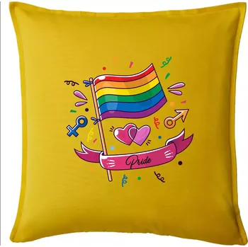 Polštář Pride vlajka - Polštář 50x50 - 50x50 - Pouze potah ( Žlutá )