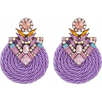 Náušnice Náušnice Sajbazar soutache 6cm fialové
