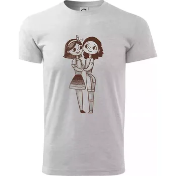 Pánské tričko Lesbický pár - Triko extra velké (5-8XL) - 7XL ( Světlešedý Melír )