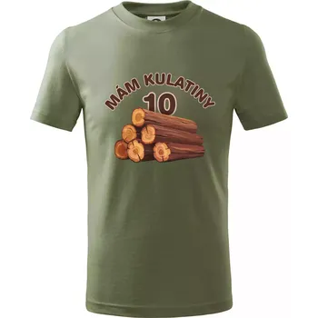 Mám kulatiny 10 - Tričko dětské bavlněné - 134 cm/8 let ( Khaki )