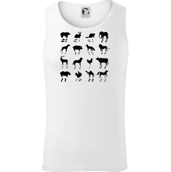 Zvířecí stopy s obrázkem zvířete - stopy zvířat - Tílko pánské Core - M ( Bílá )