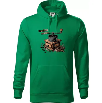 Pánská mikina Hodně melu - Mikina pánská Cape s kapucí - XL ( Středně zelená )