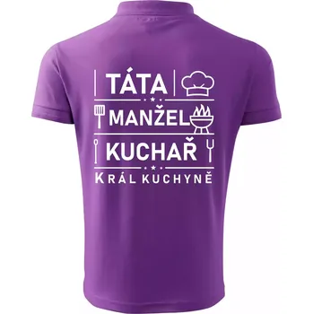 Pánská košile Táta manžel kuchař král kuchyně - Polokošile pánská Pique Polo 203 - S ( Fialová )